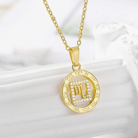 Gold Zodiac Pendant Necklace - Picture 1 of 2
